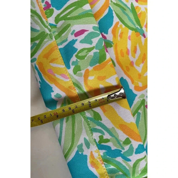 Lilly Pulitzer For Estee Lauder Lemon Print Tote Bag Floral Yellow Green Blue - Picture 4 of 8